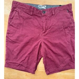 Billabong Mens 33 Burgundy New Order Stretch Chino Shorts Casual Outdoor